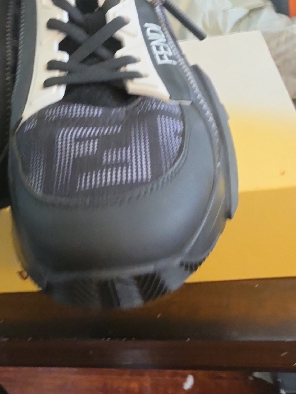 Fendi Black, White & Purple Men’s Low-Top Logo Sneakers - Picture 10 of 12